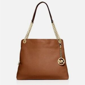 Michael Kors Brown Gold Shoulder Bag with Chain Strap